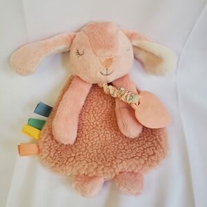 Itzy Ritzy Lovey Security Blanket Teether Baby Lovey Textured  Pink Bunny Rabbit